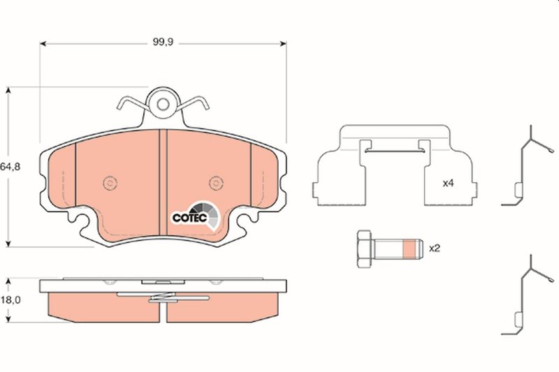 Brake Pad Set, disc brake TRW GDB1634