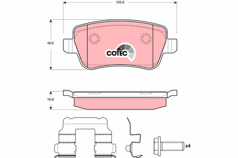 Brake Pad Set, disc brake TRW GDB1637