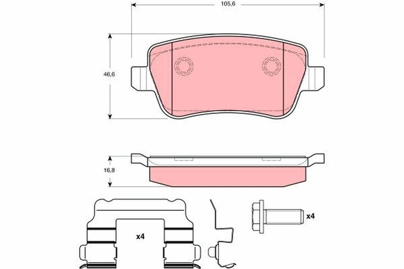 Brake Pad Set, disc brake TRW GDB1638