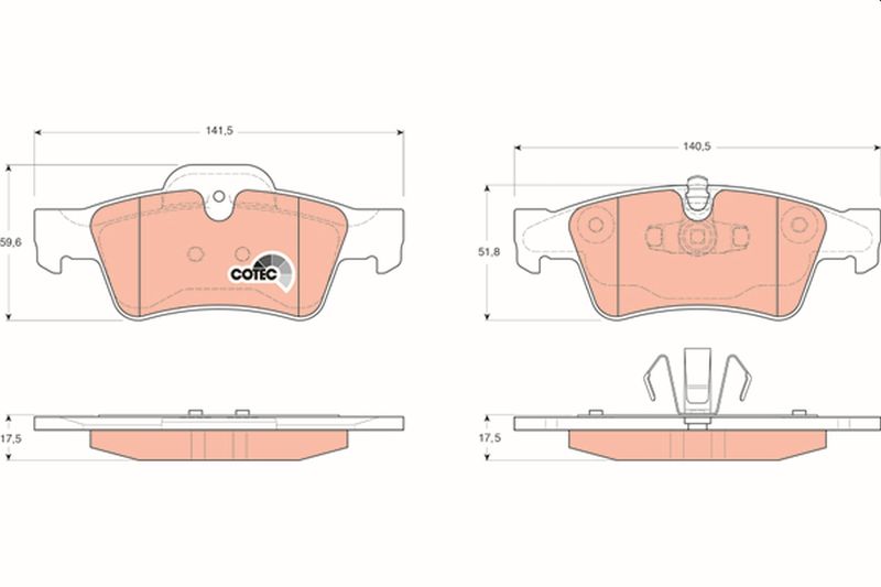 Brake Pad Set, disc brake TRW GDB1643