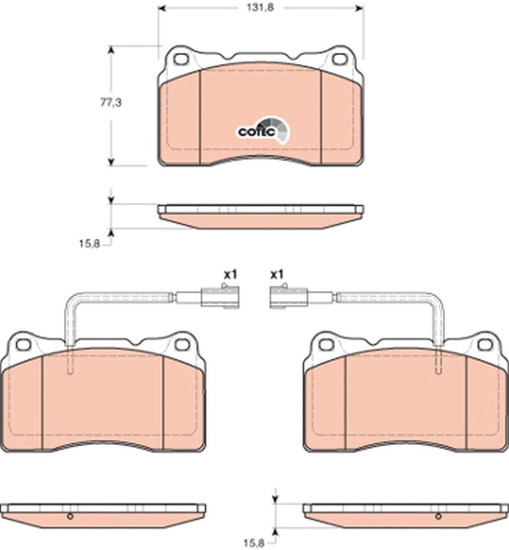 Brake Pad Set, disc brake TRW GDB1648