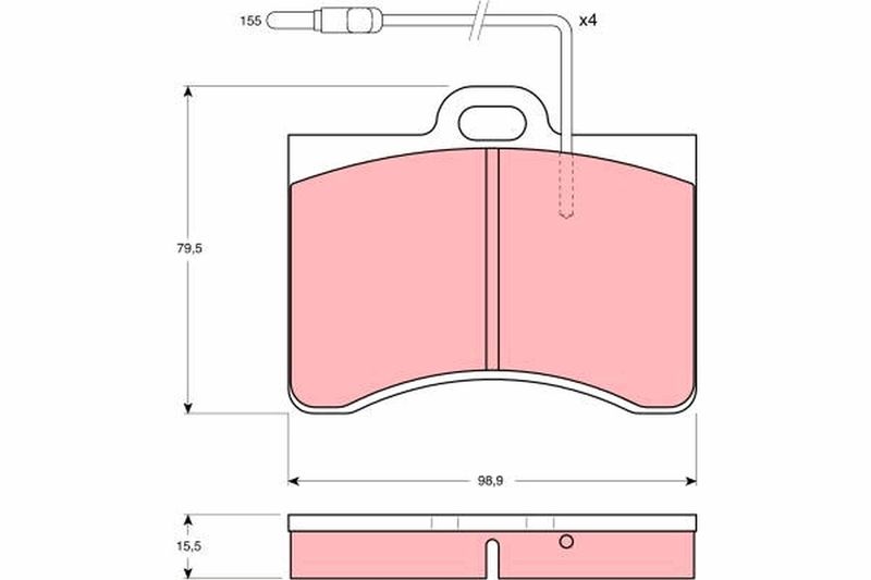 Brake Pad Set, disc brake TRW GDB165