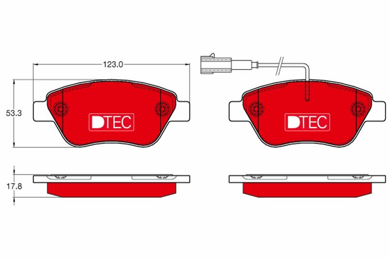 Комплект гальмівних накладок, дискове гальмо TRW GDB1654DTE