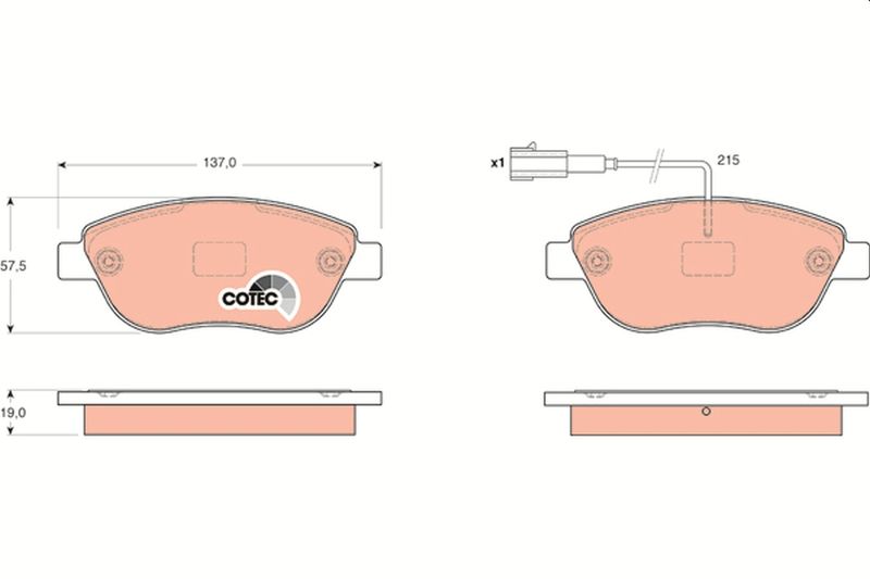 Brake Pad Set, disc brake TRW GDB1655