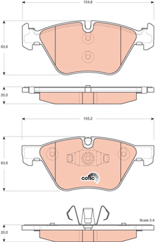 Brake Pad Set, disc brake TRW GDB1662