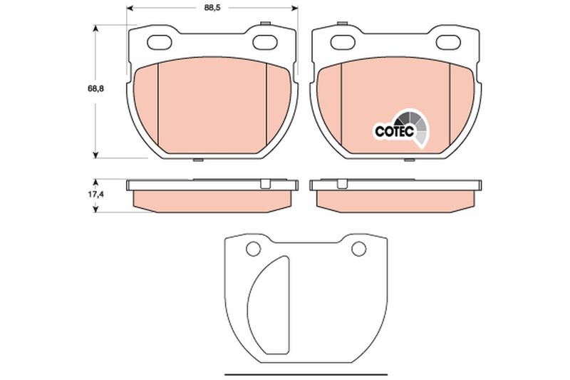 Brake Pad Set, disc brake TRW GDB1666