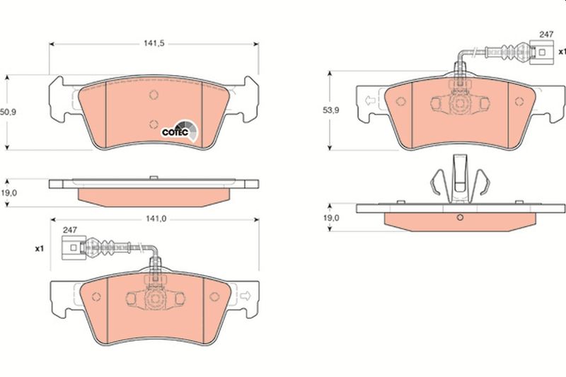 Brake Pad Set, disc brake TRW GDB1672