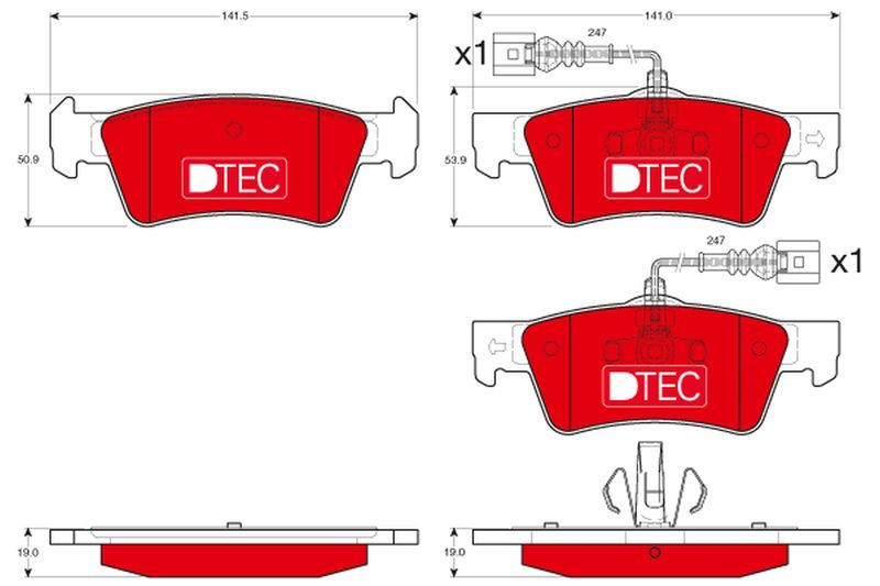 Комплект гальмівних накладок, дискове гальмо TRW GDB1672DTE