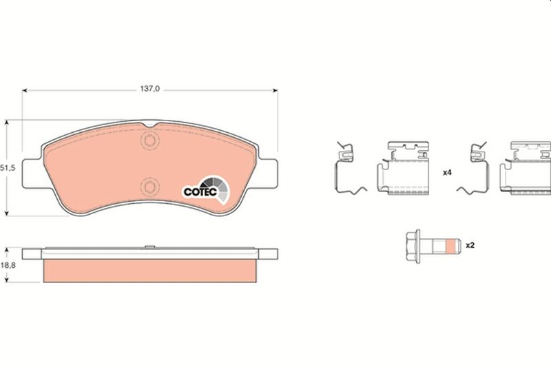 Brake Pad Set, disc brake TRW GDB1677