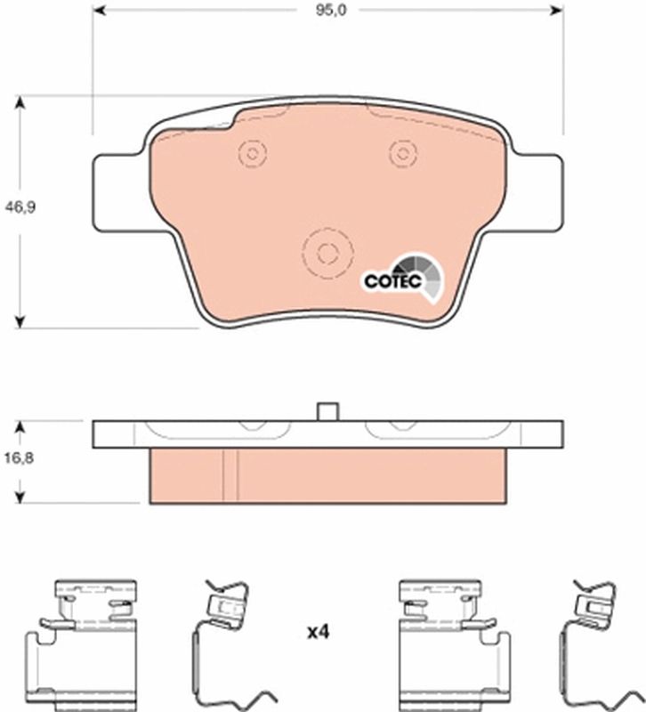 Brake Pad Set, disc brake TRW GDB1678