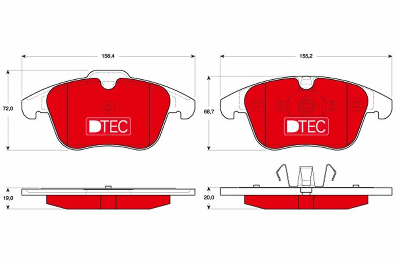 Комплект гальмівних накладок, дискове гальмо TRW GDB1683DTE