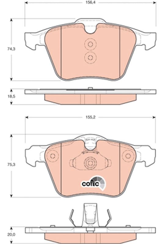 Brake Pad Set, disc brake TRW GDB1684