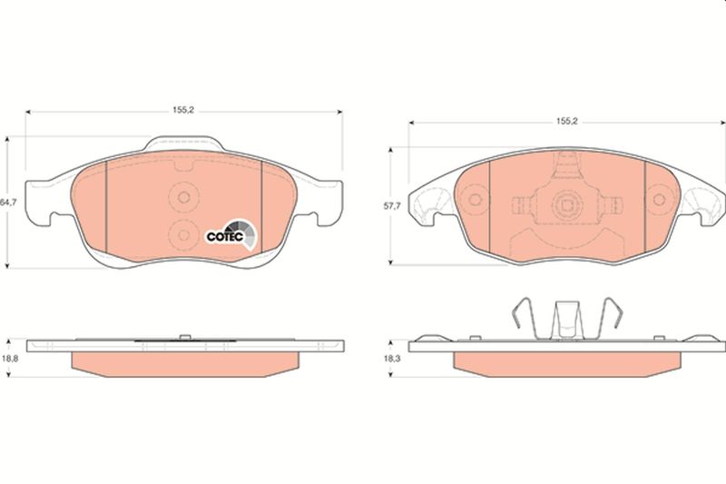 Brake Pad Set, disc brake TRW GDB1690