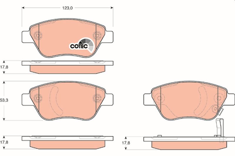 Brake Pad Set, disc brake TRW GDB1700