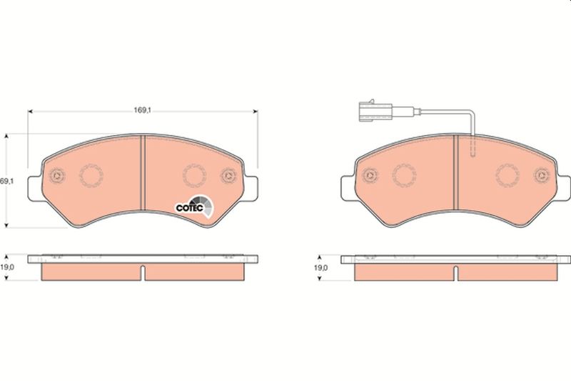 Brake Pad Set, disc brake TRW GDB1703