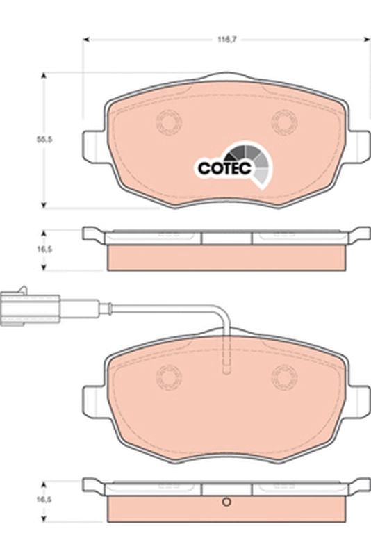 Brake Pad Set, disc brake TRW GDB1706