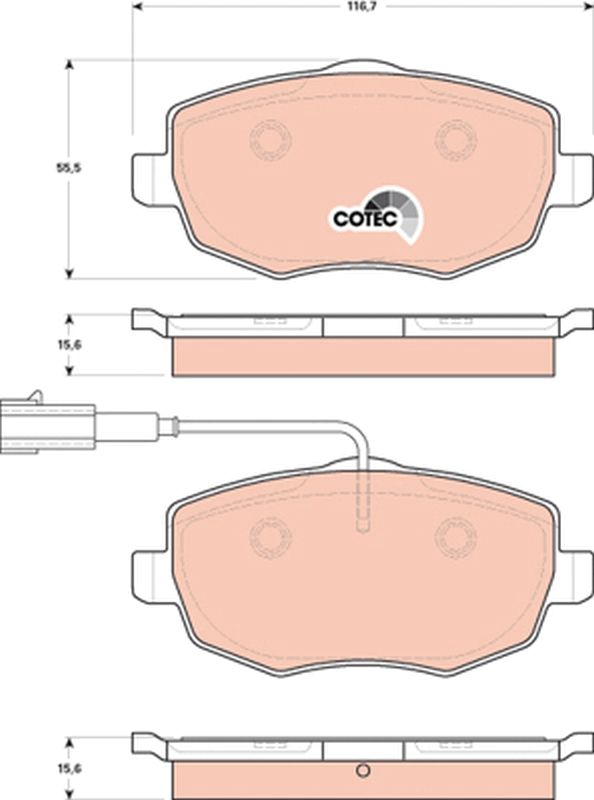 Brake Pad Set, disc brake TRW GDB1707