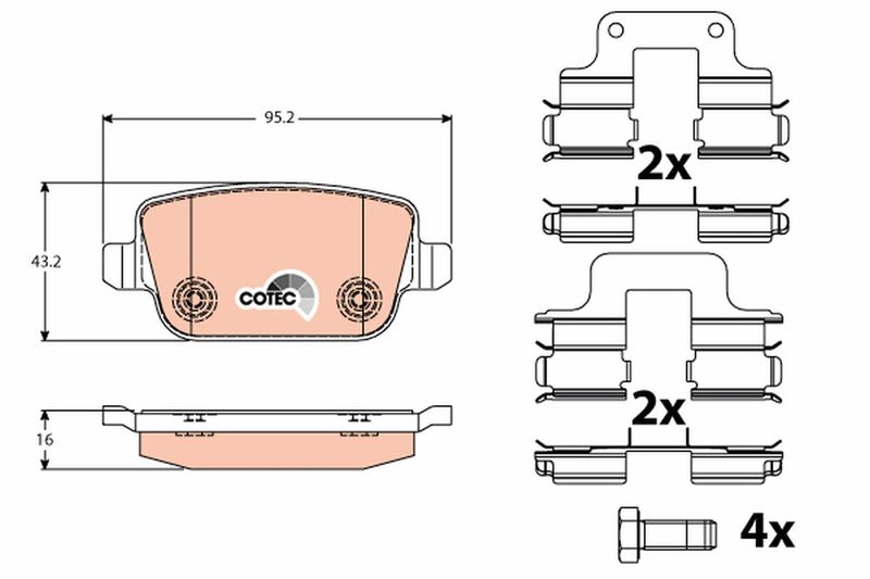 Brake Pad Set, disc brake TRW GDB1709