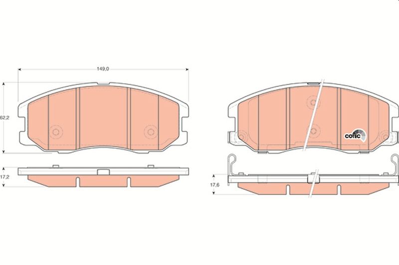 Brake Pad Set, disc brake TRW gdb1715