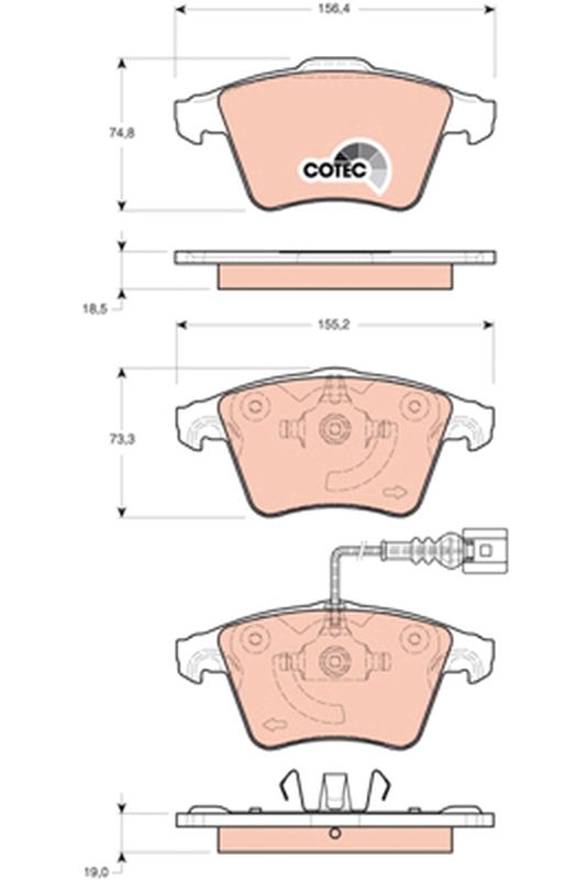 Brake Pad Set, disc brake TRW GDB1721