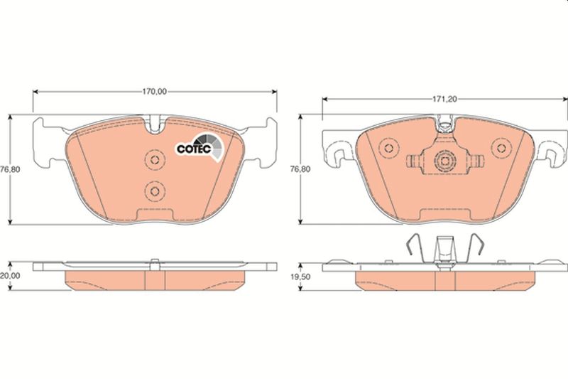 Brake Pad Set, disc brake TRW GDB1726