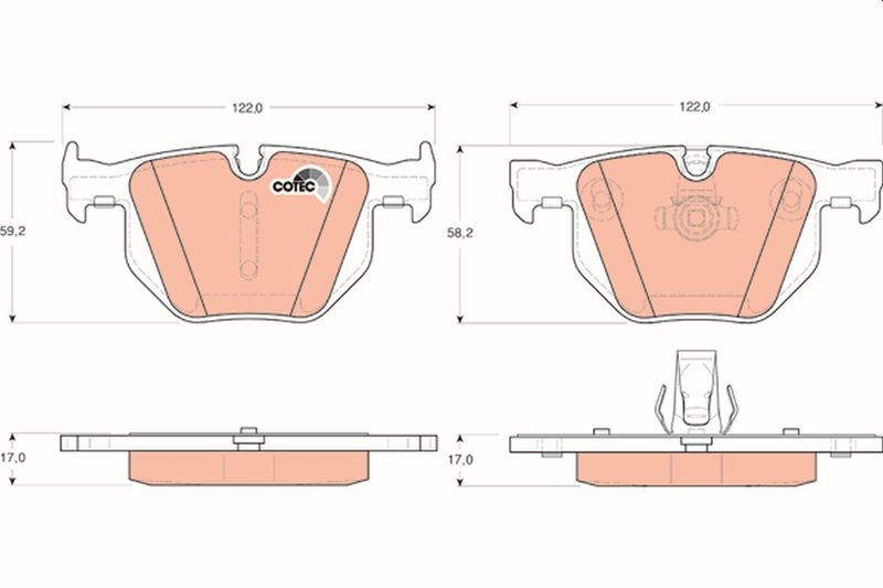 Brake Pad Set, disc brake TRW GDB1727