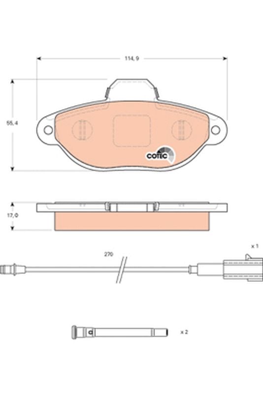 Brake Pad Set, disc brake TRW GDB1745