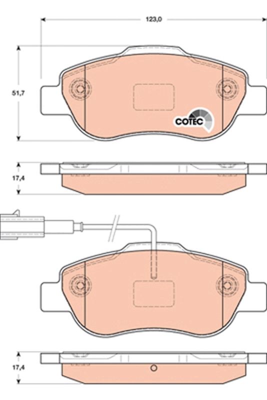 Brake Pad Set, disc brake TRW GDB1746