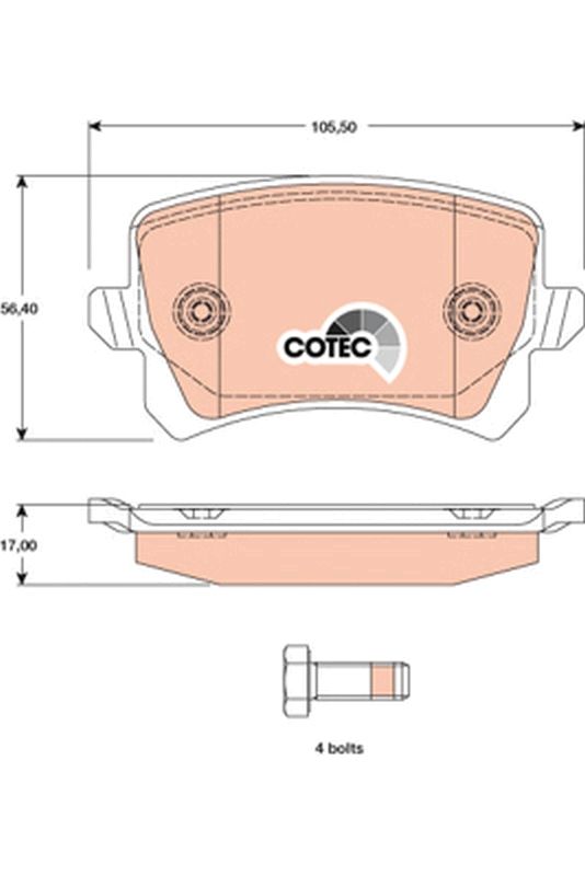 Brake Pad Set, disc brake TRW GDB1763