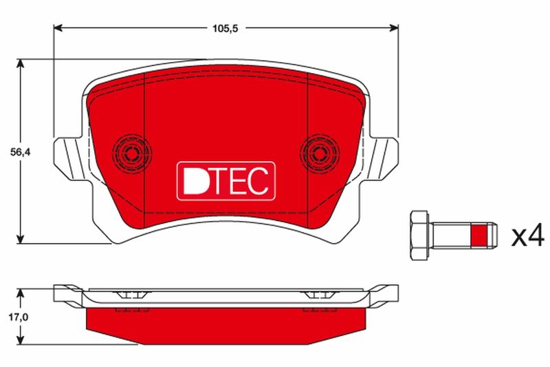 Brake Pad Set, disc brake TRW GDB1763DTE