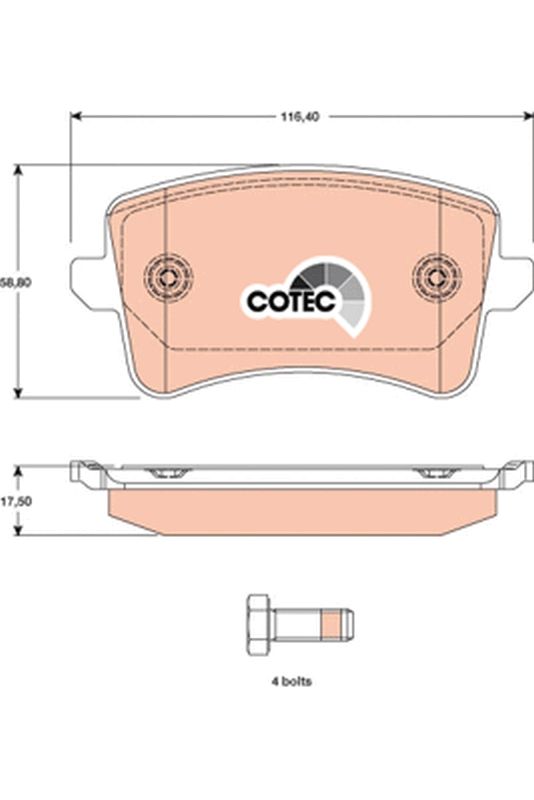 Brake Pad Set, disc brake TRW GDB1765