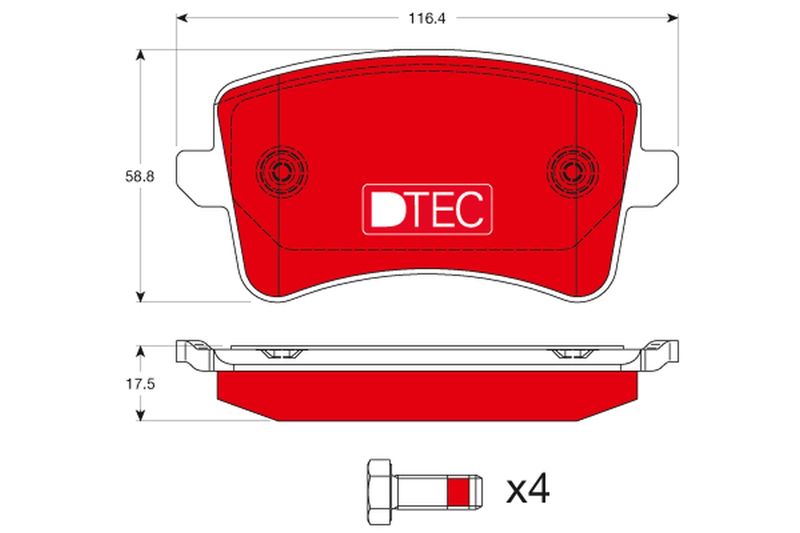 Brake Pad Set, disc brake TRW GDB1765DTE