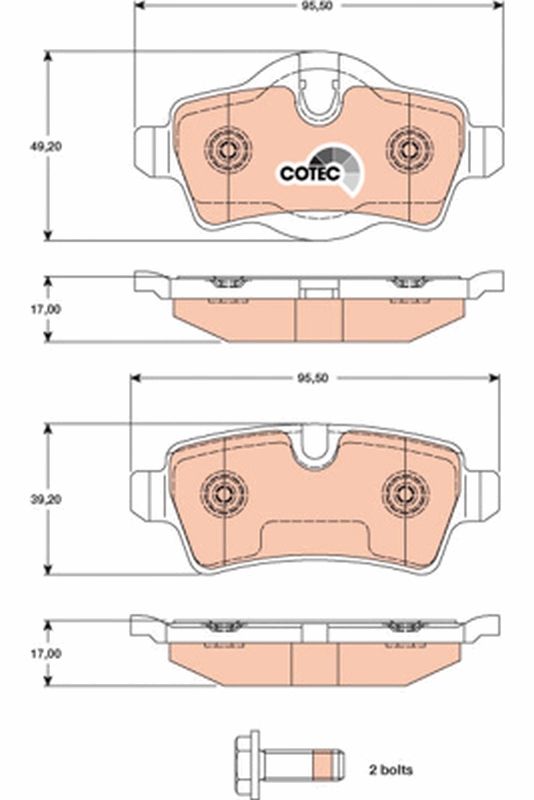 Brake Pad Set, disc brake TRW GDB1766