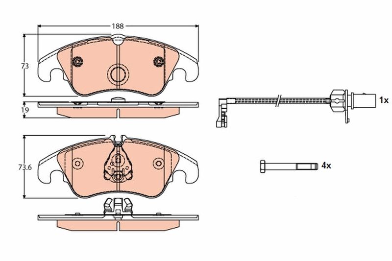 Brake Pad Set, disc brake TRW GDB1768