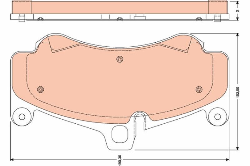 Комплект гальмівних накладок, дискове гальмо TRW GDB1779