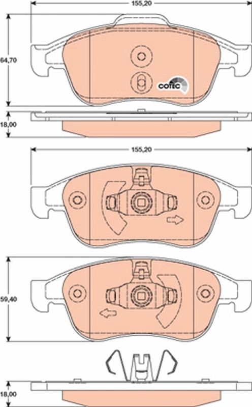 Brake Pad Set, disc brake TRW GDB1789