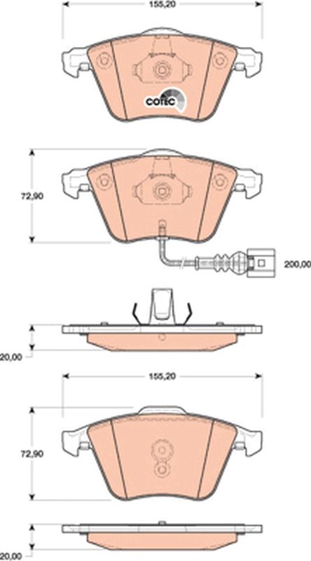 Brake Pad Set, disc brake TRW GDB1809