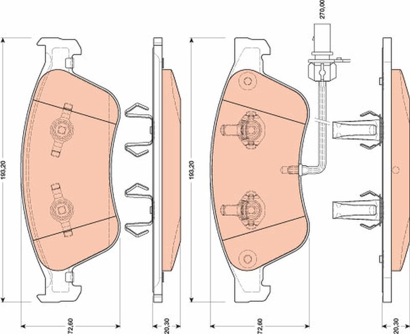 Brake Pad Set, disc brake TRW GDB1811