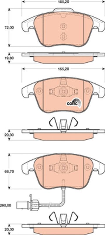 Brake Pad Set, disc brake TRW GDB1814