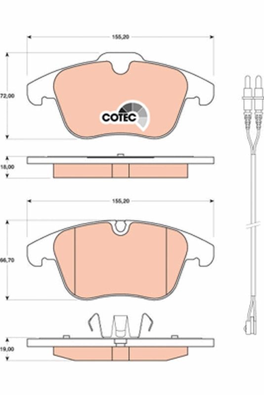 Brake Pad Set, disc brake TRW GDB1818