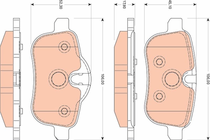 Brake Pad Set, disc brake TRW GDB1827