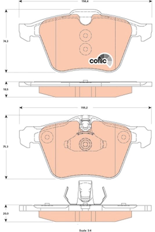 Brake Pad Set, disc brake TRW GDB1835