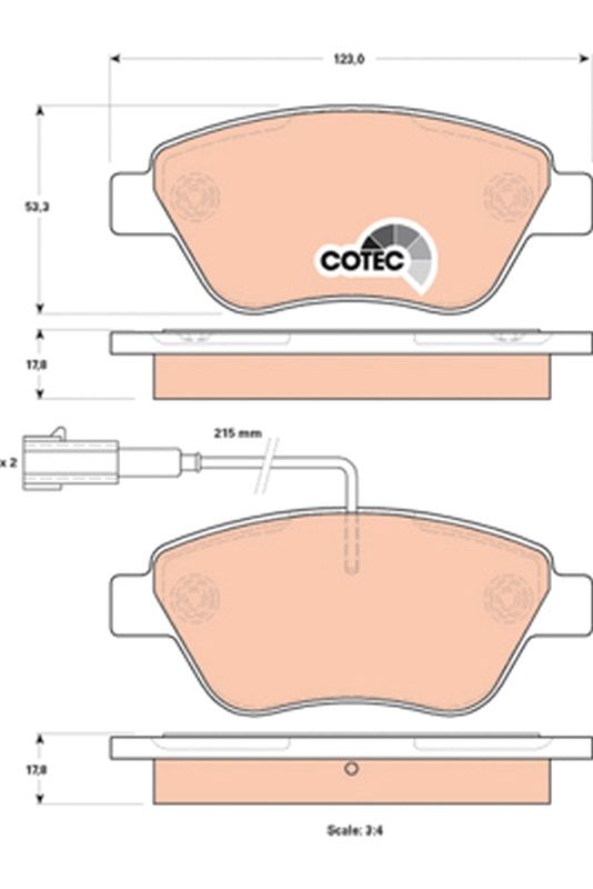 Brake Pad Set, disc brake TRW GDB1842