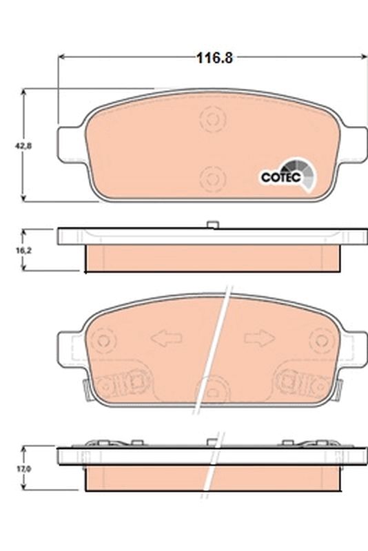 Brake Pad Set, disc brake TRW GDB1844