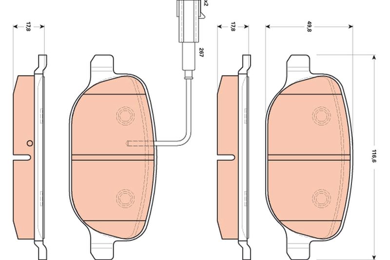 Brake Pad Set, disc brake TRW GDB1851