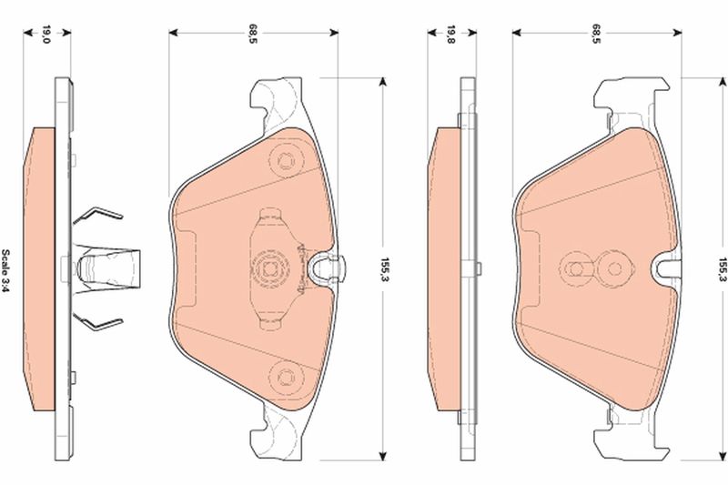 Brake Pad Set, disc brake TRW GDB1854