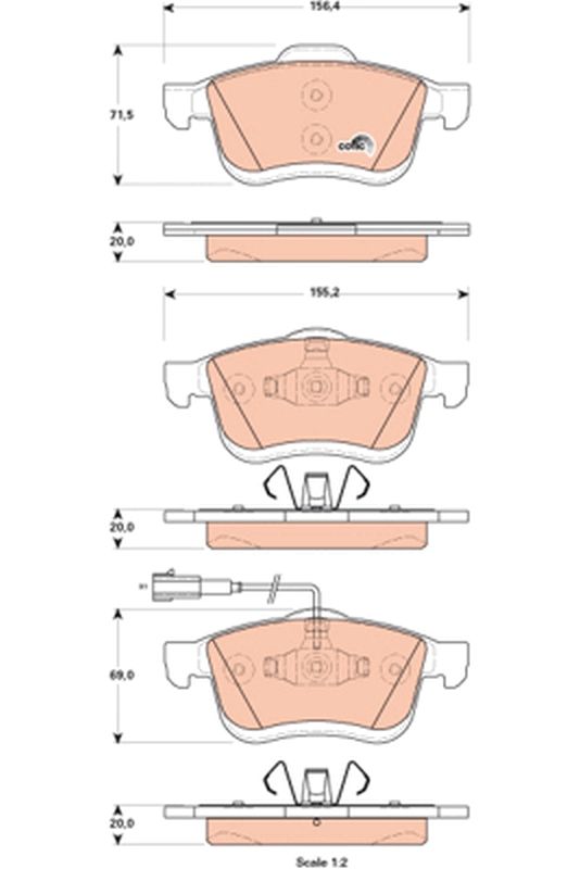 Brake Pad Set, disc brake TRW GDB1864