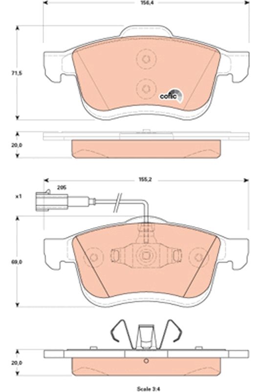 Brake Pad Set, disc brake TRW GDB1865