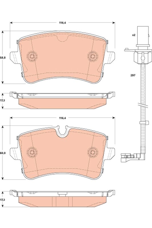 Brake Pad Set, disc brake TRW GDB1866