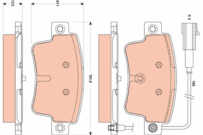 Brake Pad Set, disc brake TRW GDB1872